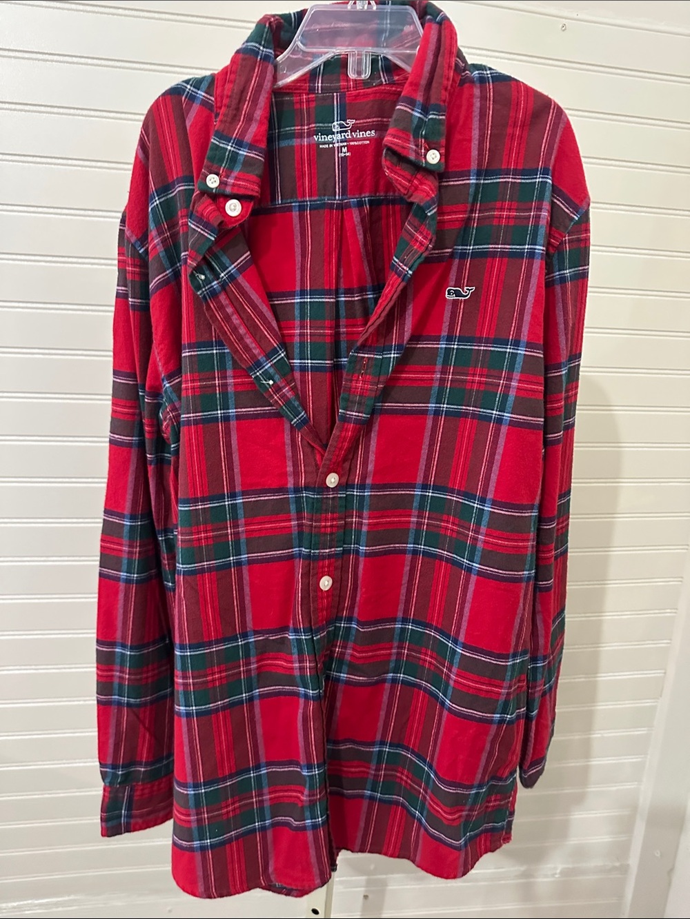 Vineyard Vines Red Plaid Flannel Shirt - Boy’s M 12-14